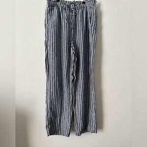Casual Comfort J.Crew Soleil Pant in Striped Linen – Size Small
